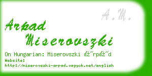 arpad miserovszki business card